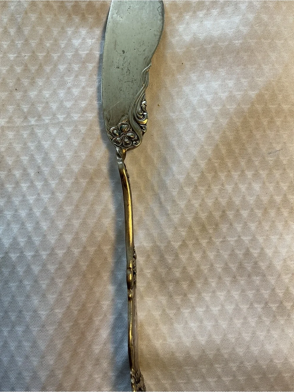 Vtg,Classic Silver Tone Serving Utensil Trio - Decorative Handles